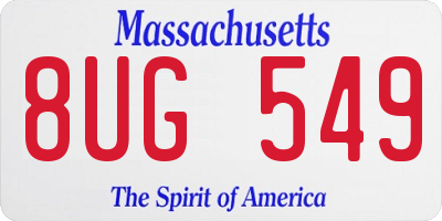 MA license plate 8UG549