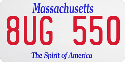 MA license plate 8UG550