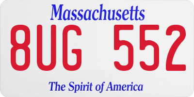 MA license plate 8UG552