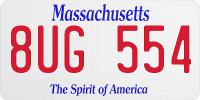 MA license plate 8UG554