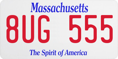 MA license plate 8UG555