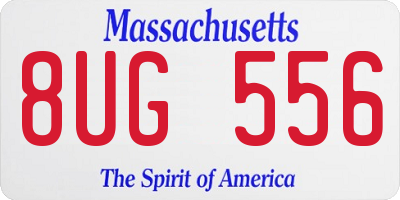 MA license plate 8UG556