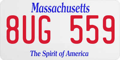 MA license plate 8UG559