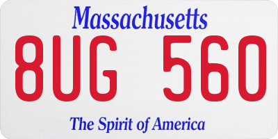 MA license plate 8UG560