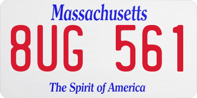 MA license plate 8UG561
