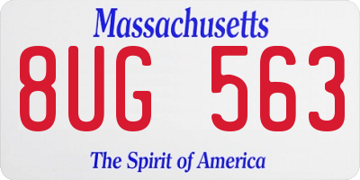 MA license plate 8UG563