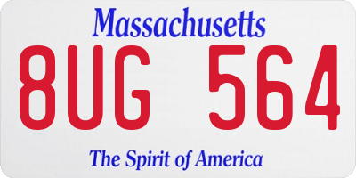 MA license plate 8UG564