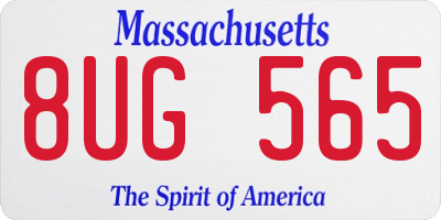 MA license plate 8UG565