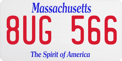 MA license plate 8UG566