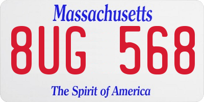 MA license plate 8UG568