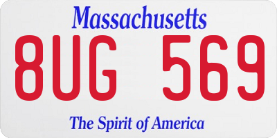MA license plate 8UG569