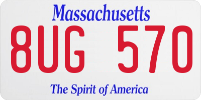 MA license plate 8UG570