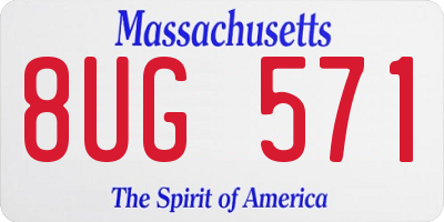 MA license plate 8UG571