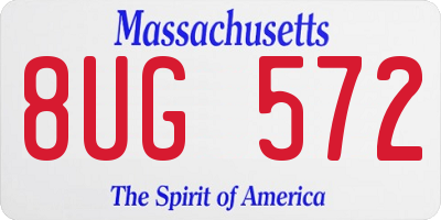 MA license plate 8UG572