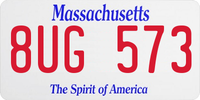 MA license plate 8UG573
