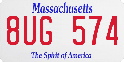 MA license plate 8UG574
