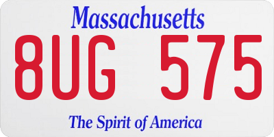 MA license plate 8UG575