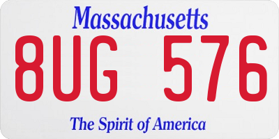 MA license plate 8UG576