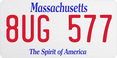 MA license plate 8UG577