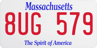 MA license plate 8UG579