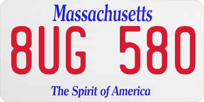 MA license plate 8UG580