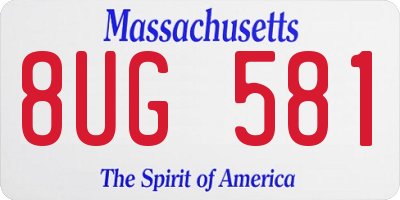 MA license plate 8UG581