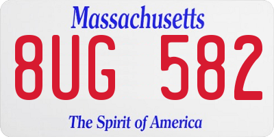 MA license plate 8UG582