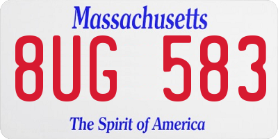 MA license plate 8UG583