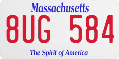 MA license plate 8UG584