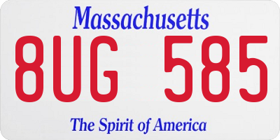 MA license plate 8UG585