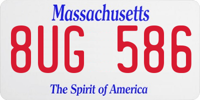 MA license plate 8UG586