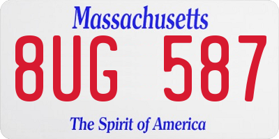 MA license plate 8UG587