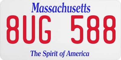 MA license plate 8UG588