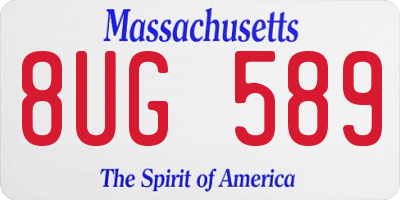 MA license plate 8UG589
