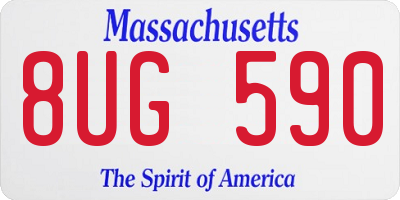 MA license plate 8UG590