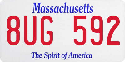 MA license plate 8UG592