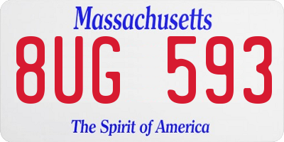 MA license plate 8UG593