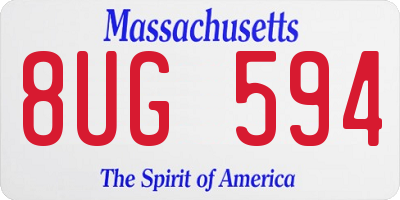 MA license plate 8UG594