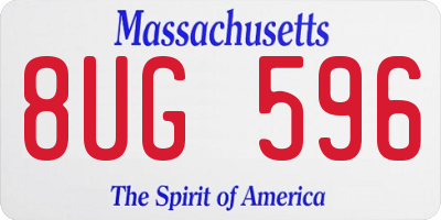 MA license plate 8UG596