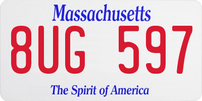 MA license plate 8UG597
