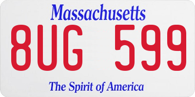 MA license plate 8UG599