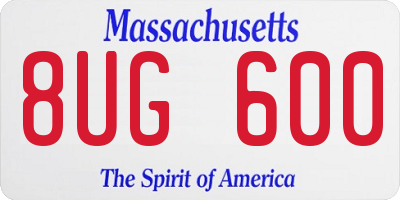 MA license plate 8UG600