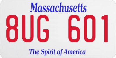 MA license plate 8UG601