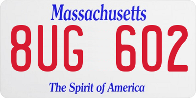 MA license plate 8UG602