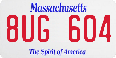 MA license plate 8UG604