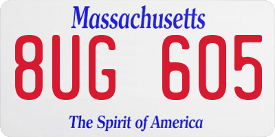 MA license plate 8UG605