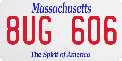 MA license plate 8UG606