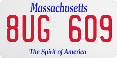 MA license plate 8UG609