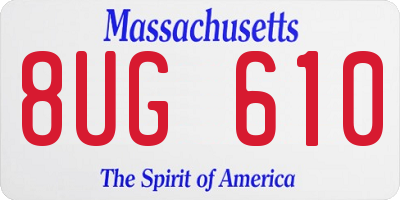 MA license plate 8UG610