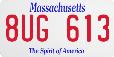 MA license plate 8UG613